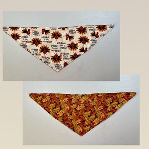 Two Autumn/ Thanksgiving “over the collar or tie” bandanna for pets.